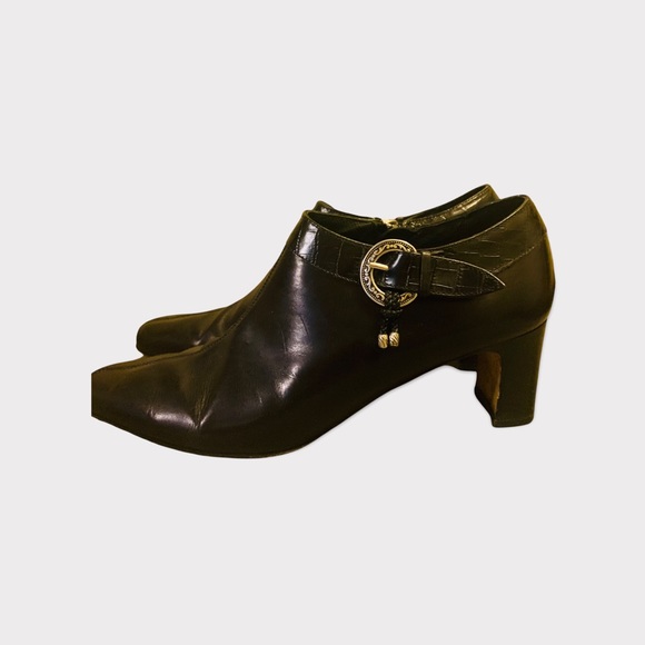 Brighton Shoes - BRIGHTON Tucker Black Square Toe Booties